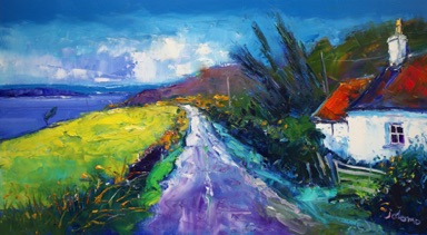 Rain passing Dunrostin Loch Sween 18x32